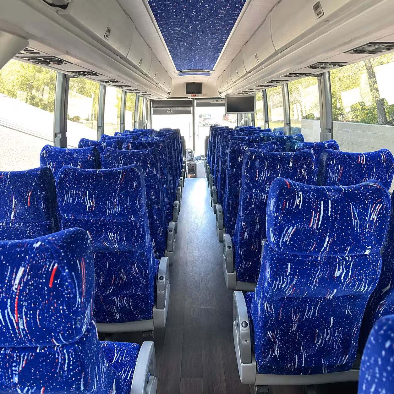arcadia charter bus rental interior
